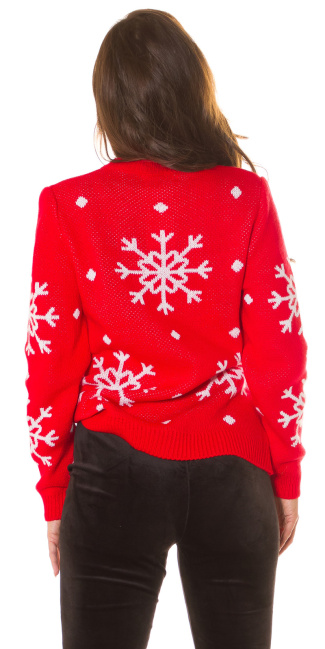 Trendy christmas trui rood